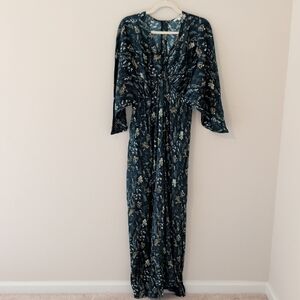 Deal! Bo & Ro Teal Floral Maxi Dress - Size Small